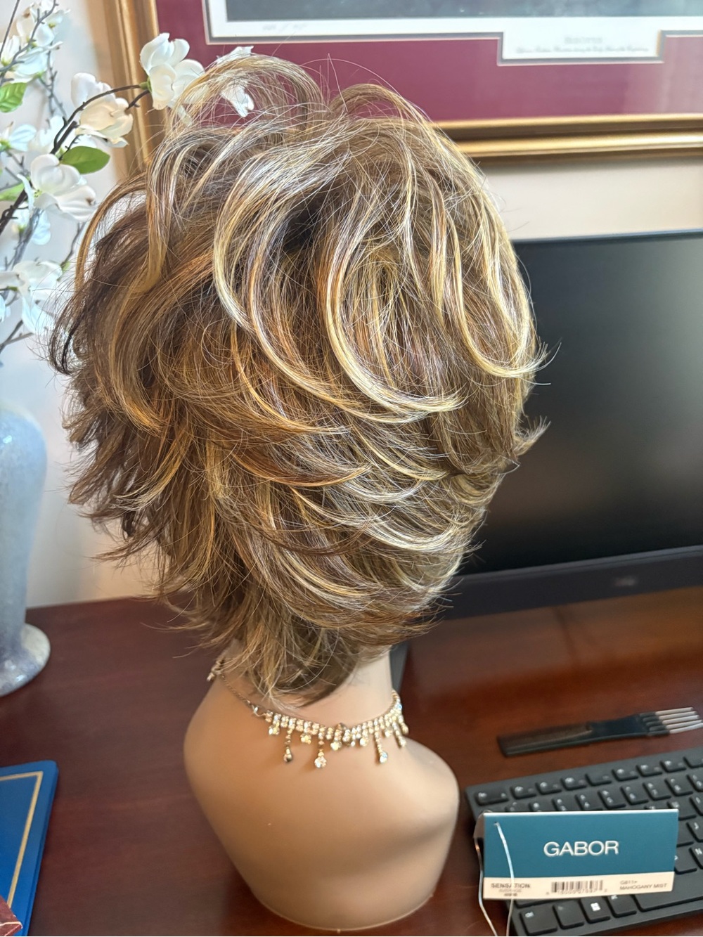 Gabor Short Layered Wig in Blonde and Brown - Picture 3 of 7